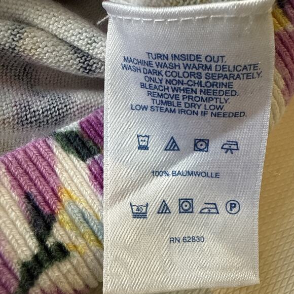 Lands End 100%  Floral Crew Neck Pullover Sweater Large (12-14) - Picture 4 of 7